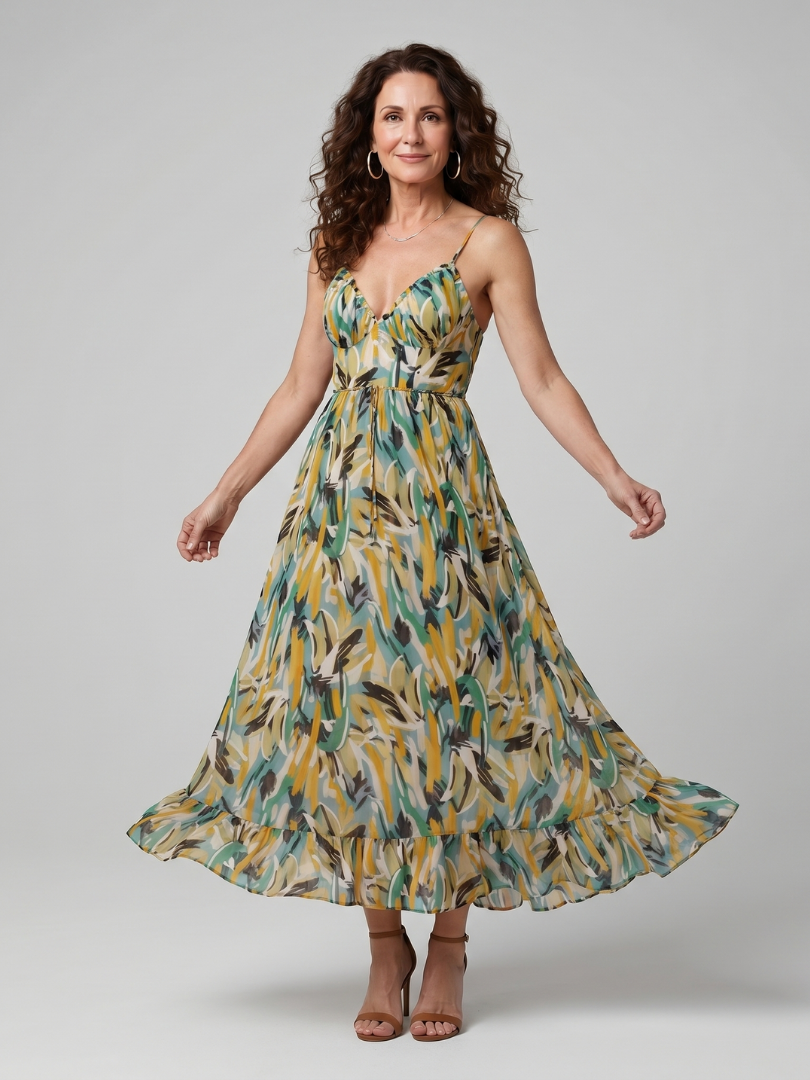 Quill | Spaghetti Strap Abstract Print Mini Dress