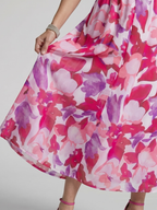 Candlia | Puff Sleeve V-Neck Abstract Print Mini Dress