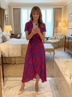 Priya | Short Sleeve Floral Wrap Mini Dress