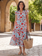 Lila | Floral V-Neck Ruffled Mini Dress