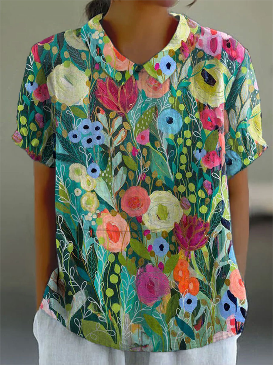 Daisy | Watercolour Floral Print Shirt