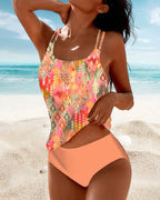 Phoebe | Printed Orange Tankini
