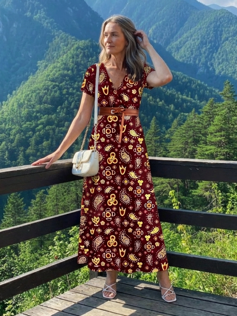 Lyra | Elegant Floral V-Neck Mini Dress