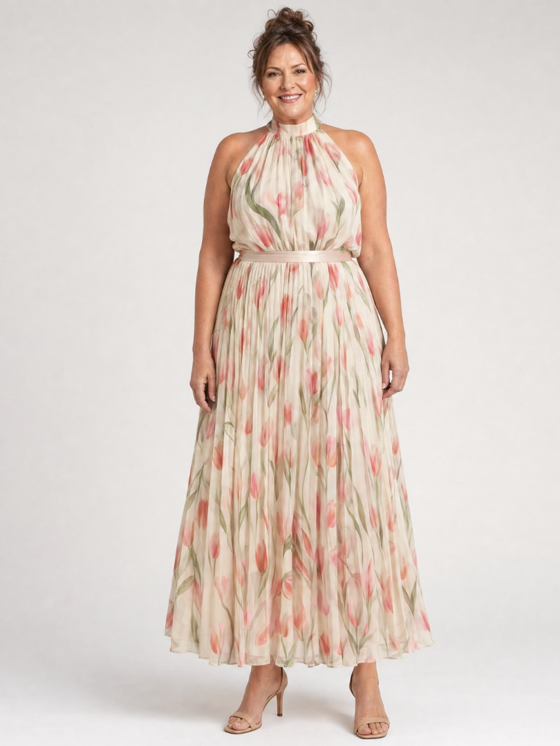 Aurelle | Halterneck Floral Mini Dress