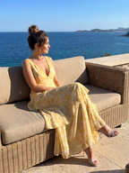 Gala | Deep V-Neck Sleeveless Painterly Print Mini Dress