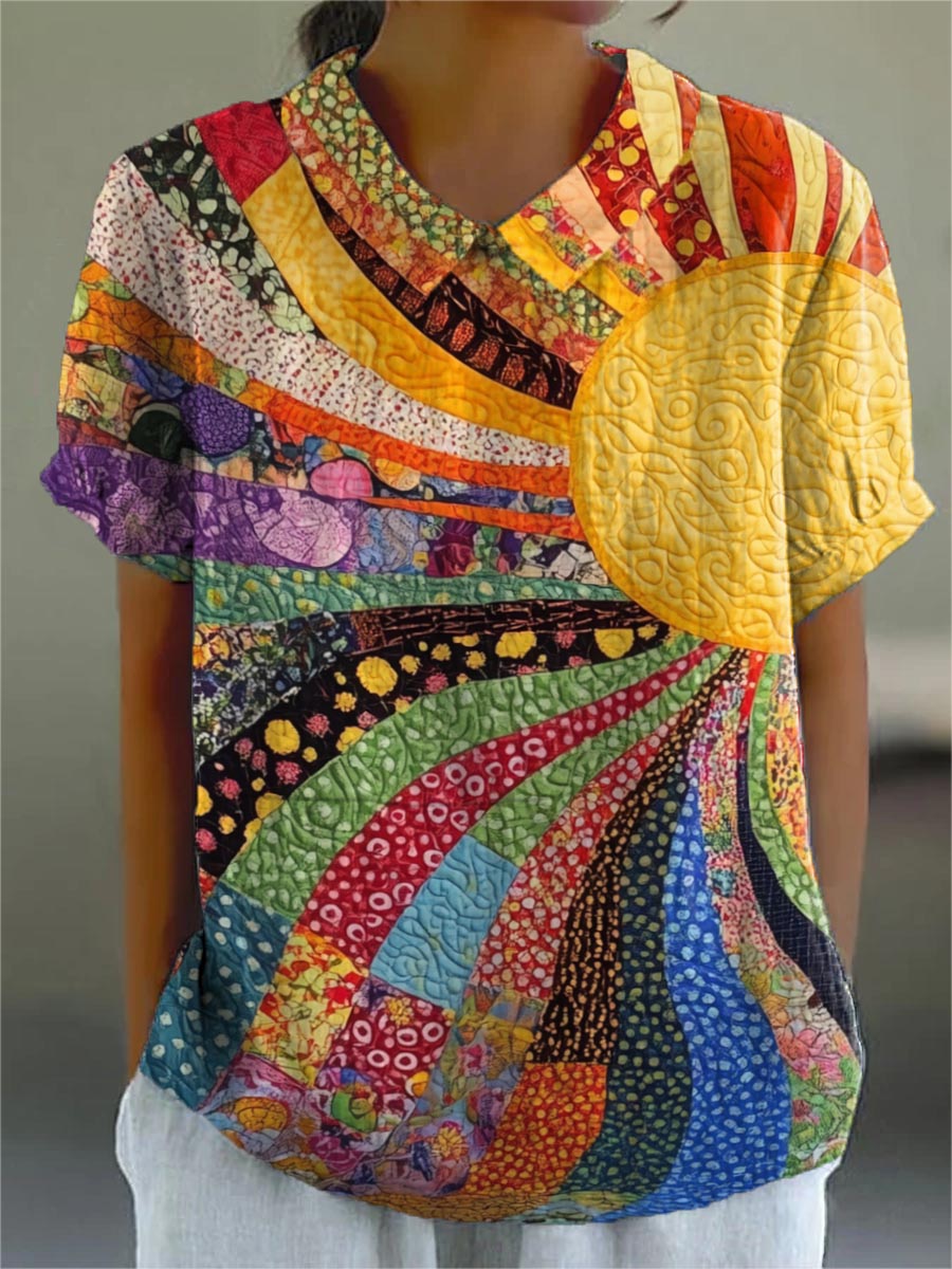 Lila | Sun Print Patchwork Shirt
