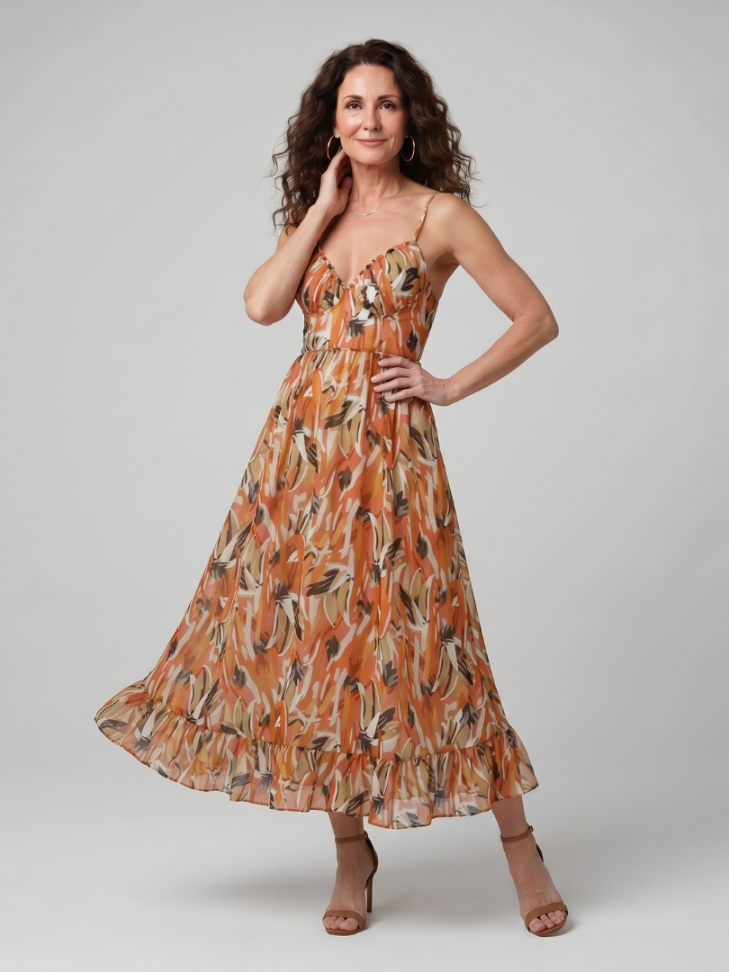 Quill | Spaghetti Strap Abstract Print Mini Dress