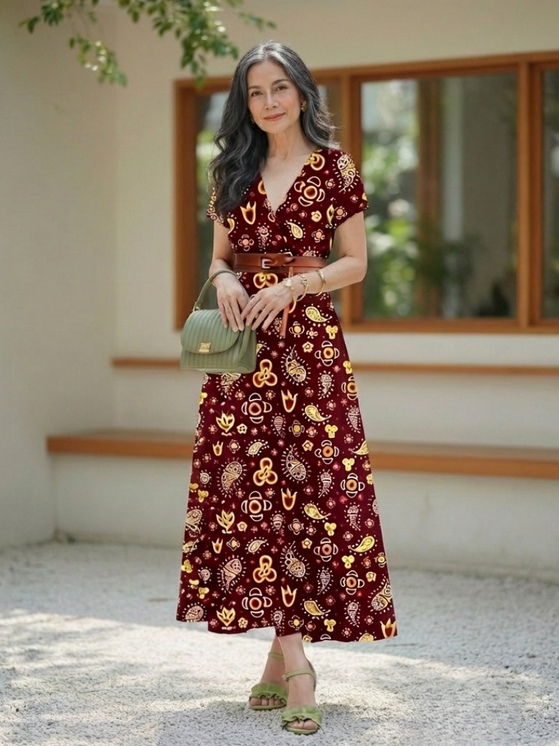 Lyra | Elegant Floral V-Neck Mini Dress