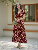 Lyra | Elegant Floral V-Neck Mini Dress