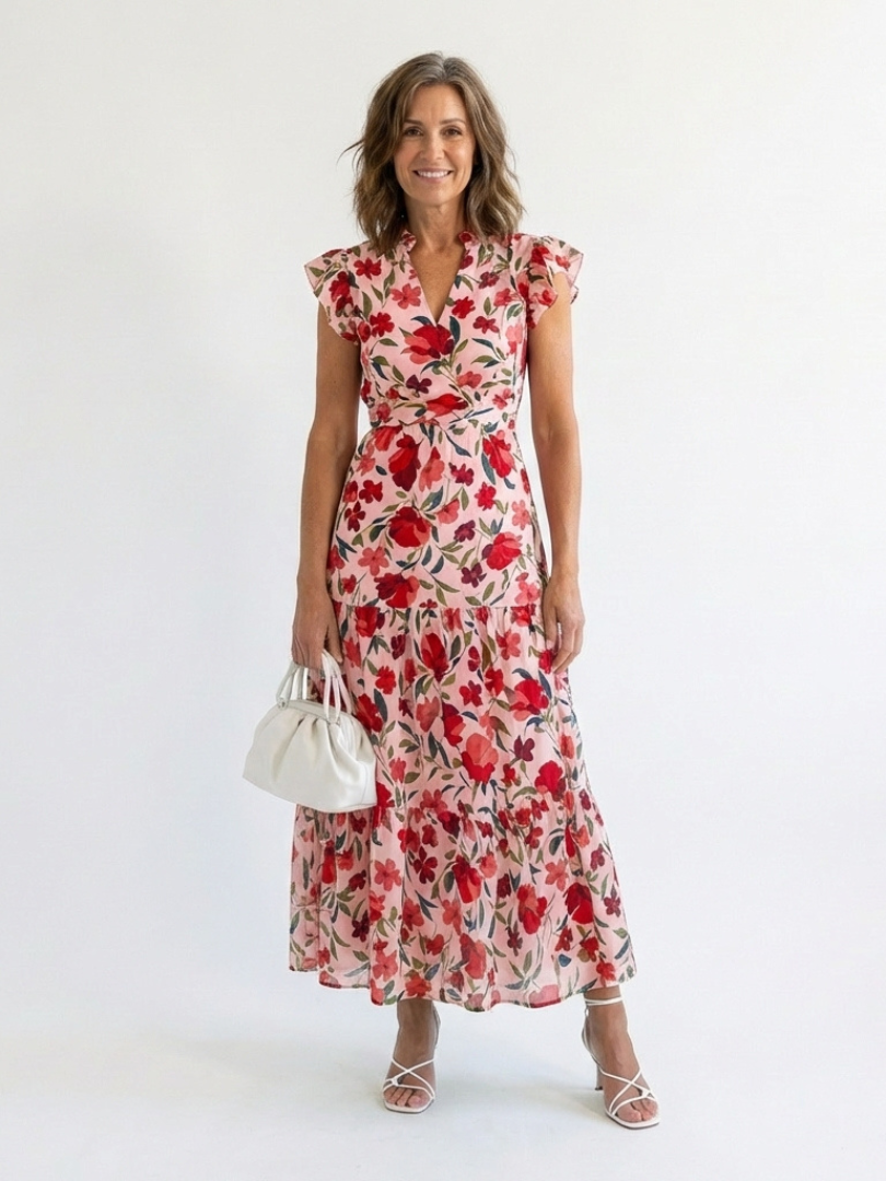 Lila | Floral V-Neck Ruffled Mini Dress
