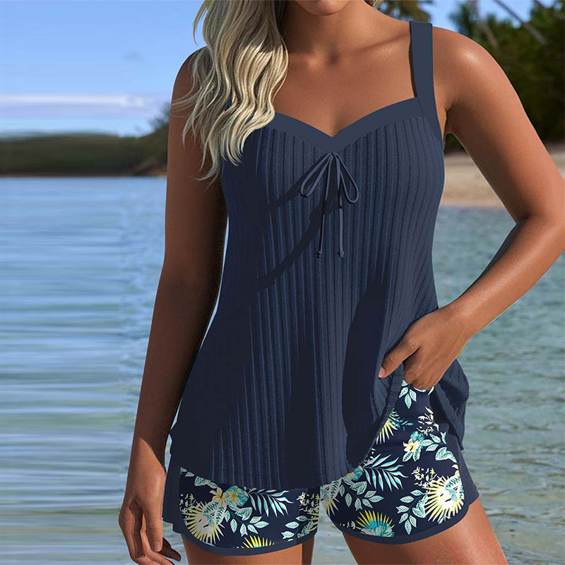Alice | Floral Print Two-Piece Beach Tankini