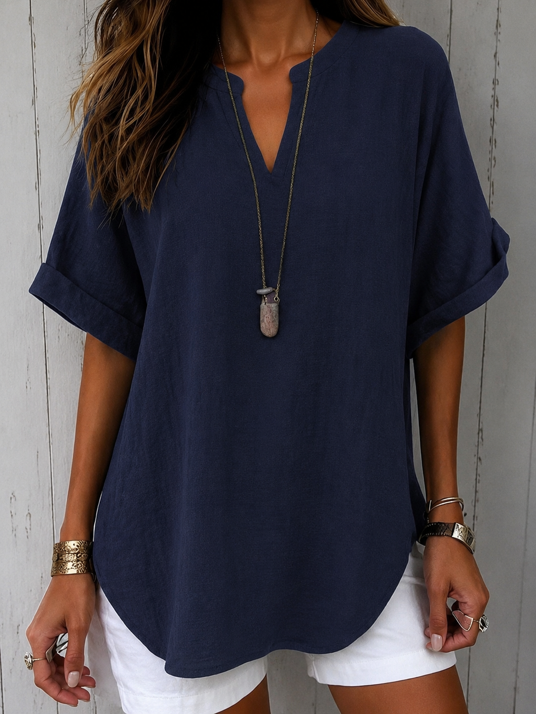 Emma™ – Everyday Solid Colour Short Sleeve Blouse