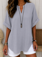 Emma™ – Everyday Solid Colour Short Sleeve Blouse