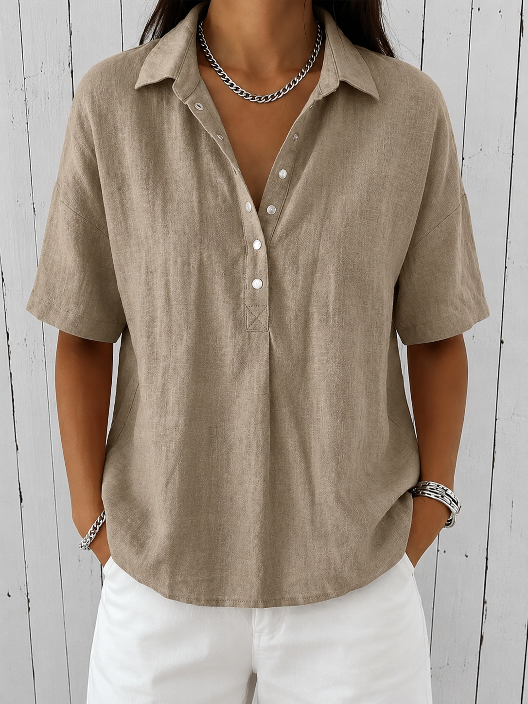 Ava | Collar and Button Blouse
