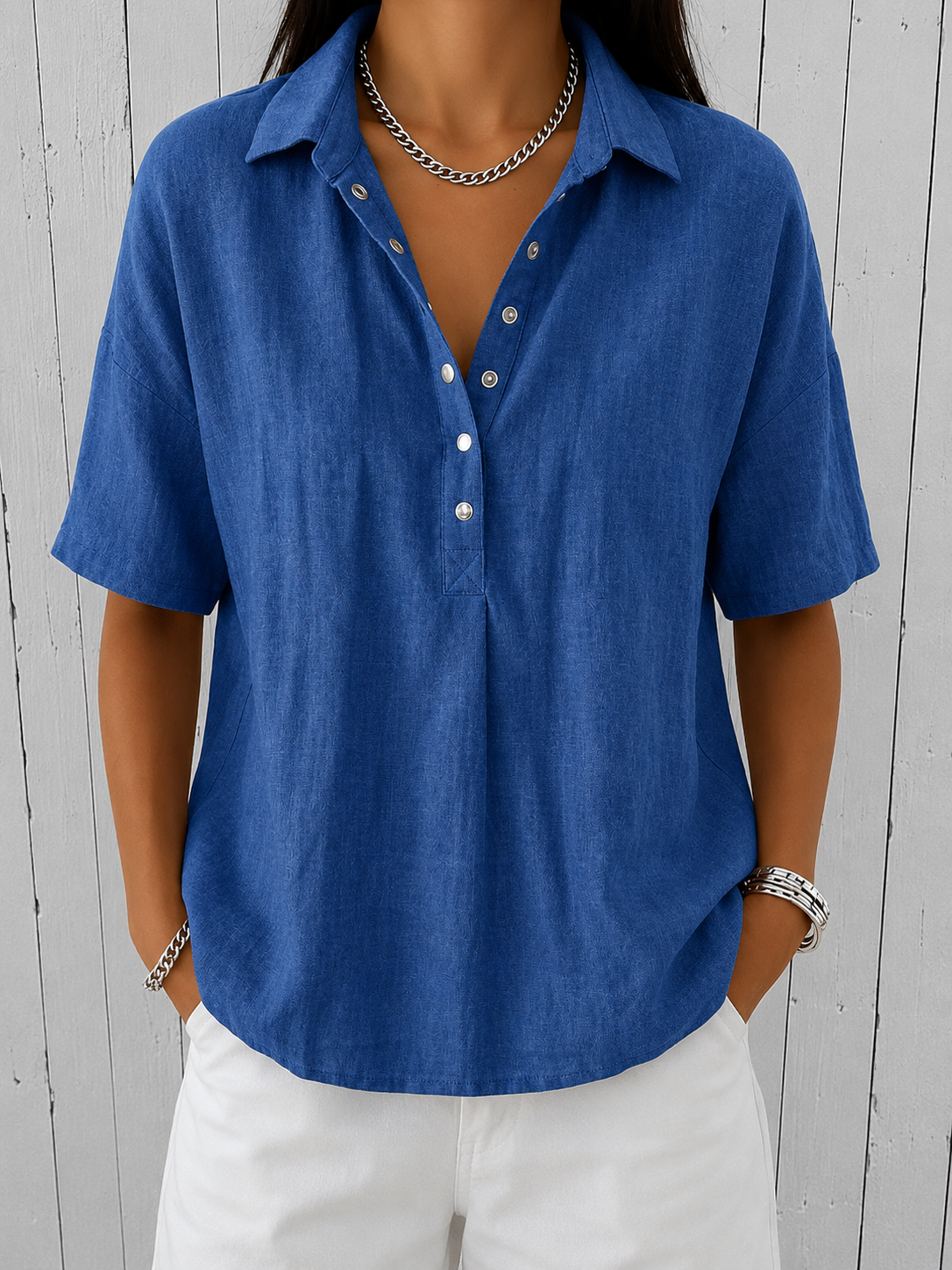 Ava | Collar and Button Blouse