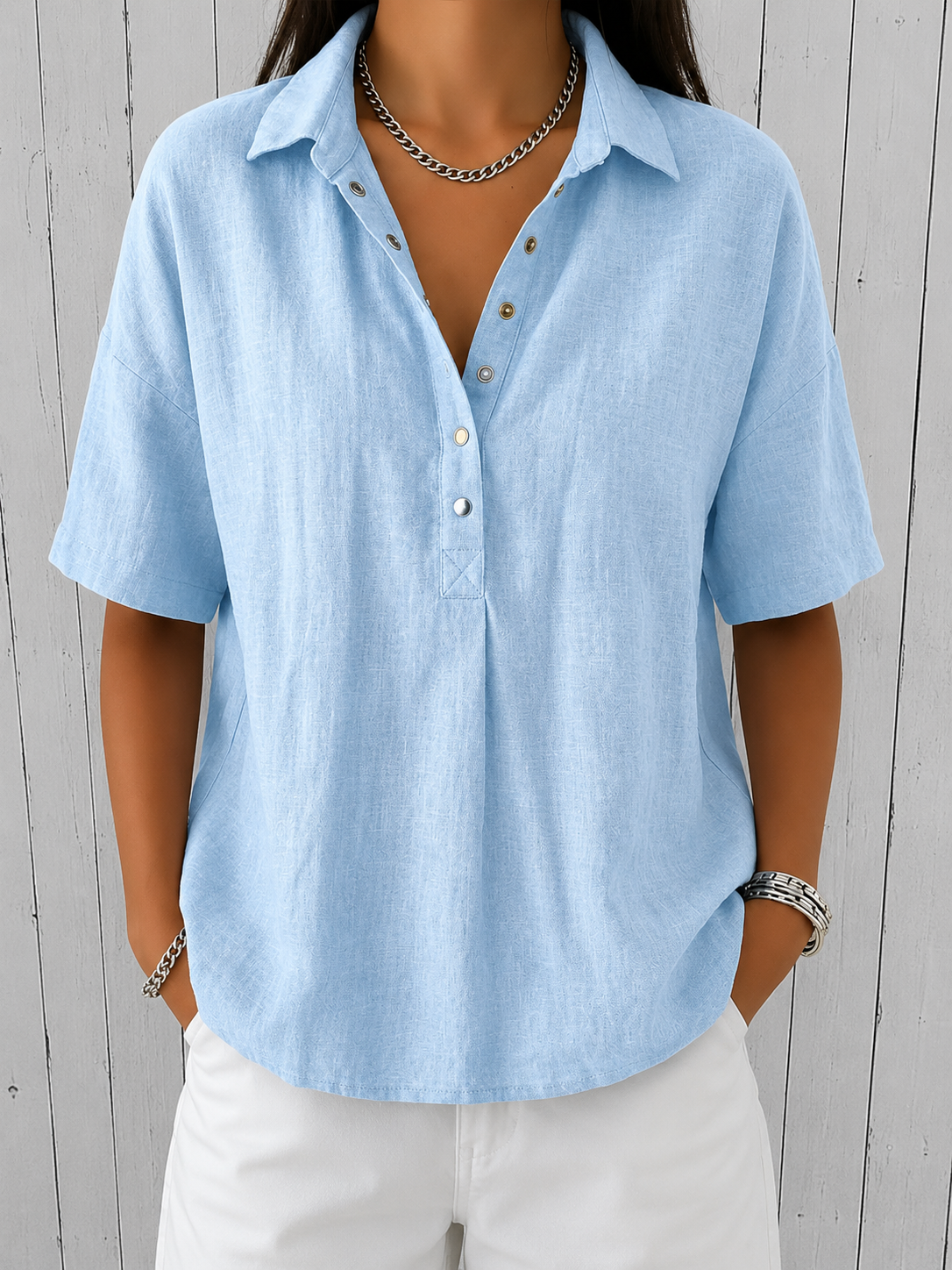 Ava | Collar and Button Blouse