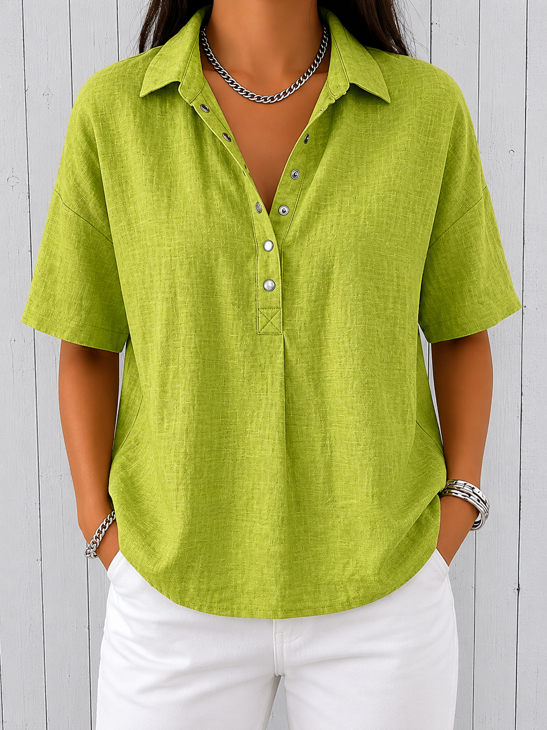 Ava | Collar and Button Blouse