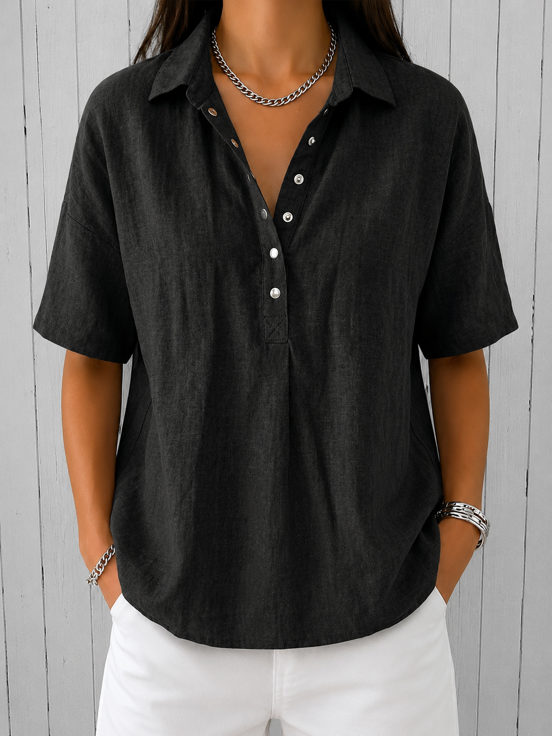 Ava | Collar and Button Blouse