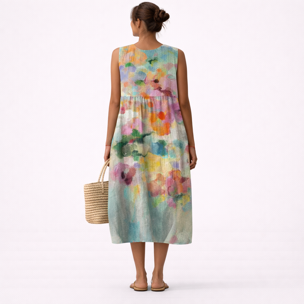 Karla™ | Elegant Multicolour Midi Dress
