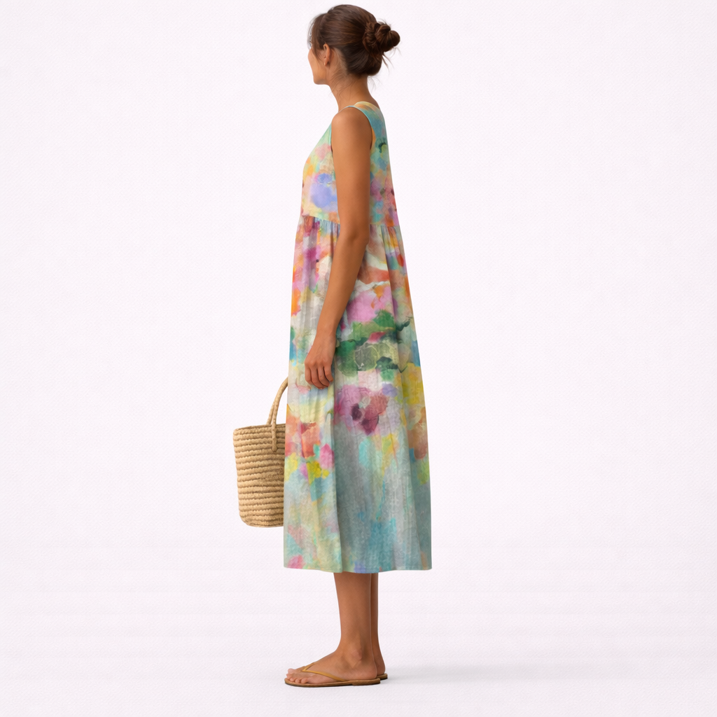 Karla™ | Elegant Multicolour Midi Dress