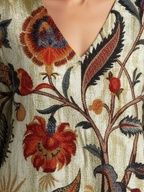 Corisande | V-Neck Long Sleeve Floral Mini Dress