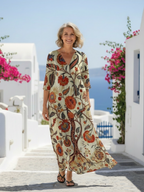 Corisande | V-Neck Long Sleeve Floral Mini Dress