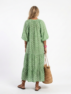 Apolline | Three-Quarter Sleeve V-Neck Printed Mini Dress