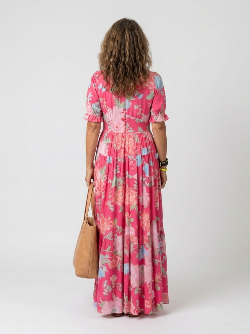 Ione | Short Sleeve V-Neck Floral Mini Dress
