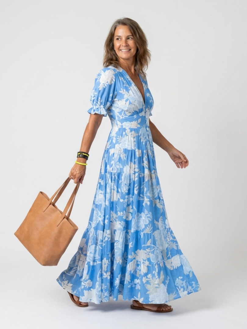 Ione | Short Sleeve V-Neck Floral Mini Dress
