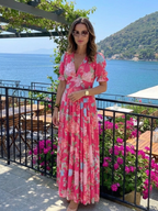 Ione | Short Sleeve V-Neck Floral Mini Dress