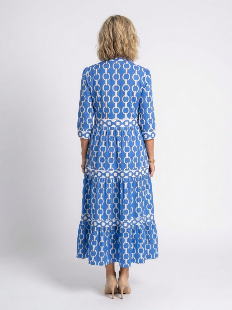Ysolde | Three-Quarter Sleeve Chain Print Mini Dress