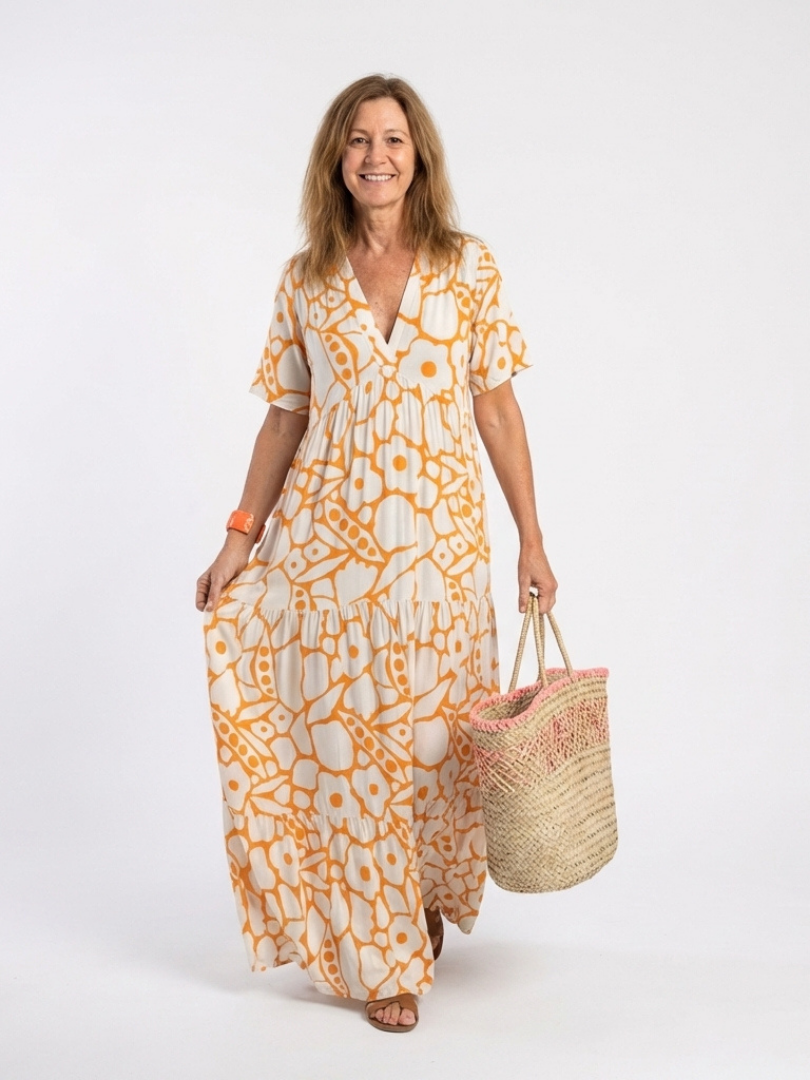 Zuleika | Short Sleeve V-Neck Floral Mini Dress