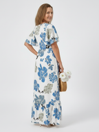 Elowen | Round Neck Short Sleeve Ruffled Maxi Dress