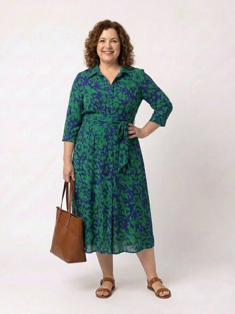 Oriana | Collared Long Sleeve Tie-Waist Mini Dress