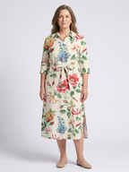 Maribel | Buttoned Half Sleeve Floral Mini Dress