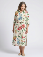 Maribel | Buttoned Half Sleeve Floral Mini Dress
