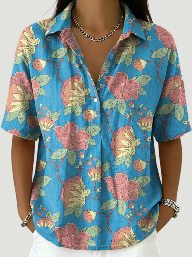 Lynaa - Elegant Floral Print Blouse