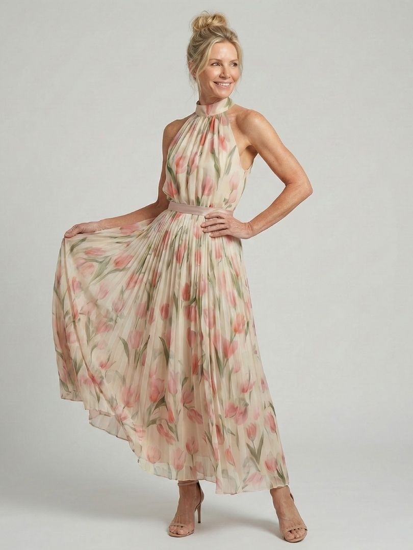Aurelle | Halterneck Floral Mini Dress