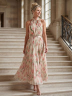 Aurelle | Halterneck Floral Mini Dress