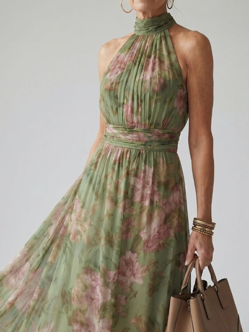 Mirelle | Ruched Halterneck Mini Dress