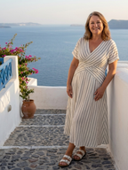 Cressida | V-Neck Short Sleeve Cross Waist Mini Dress