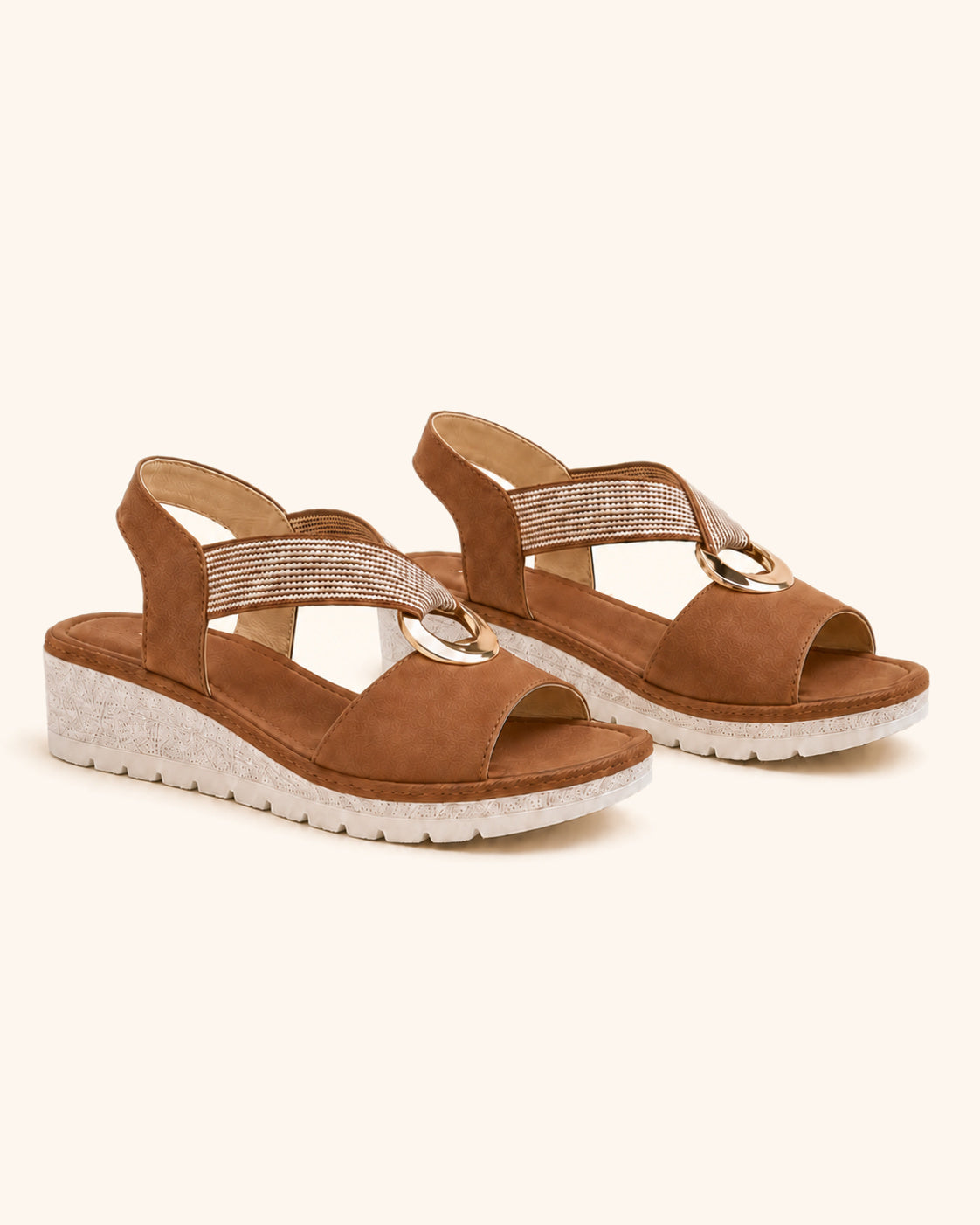 Amelia — Comfortable Sandals with Gold Ring