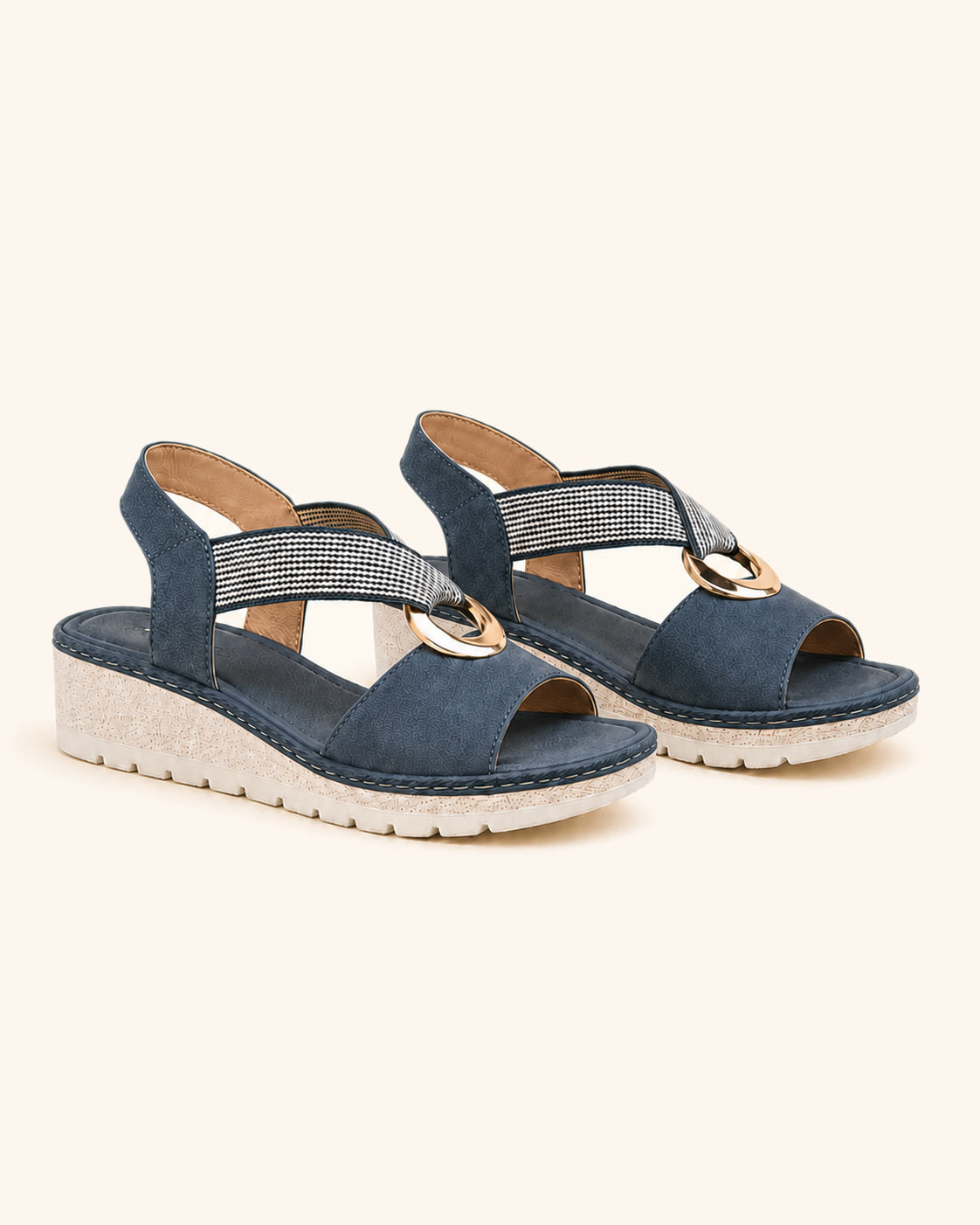 Amelia — Comfortable Sandals with Gold Ring