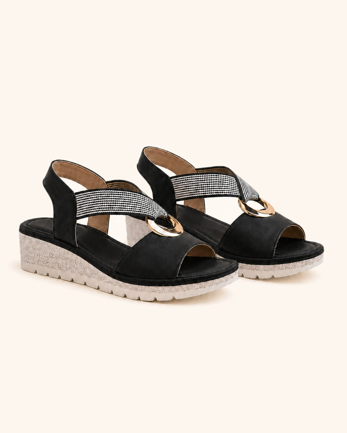 Amelia — Comfortable Sandals with Gold Ring