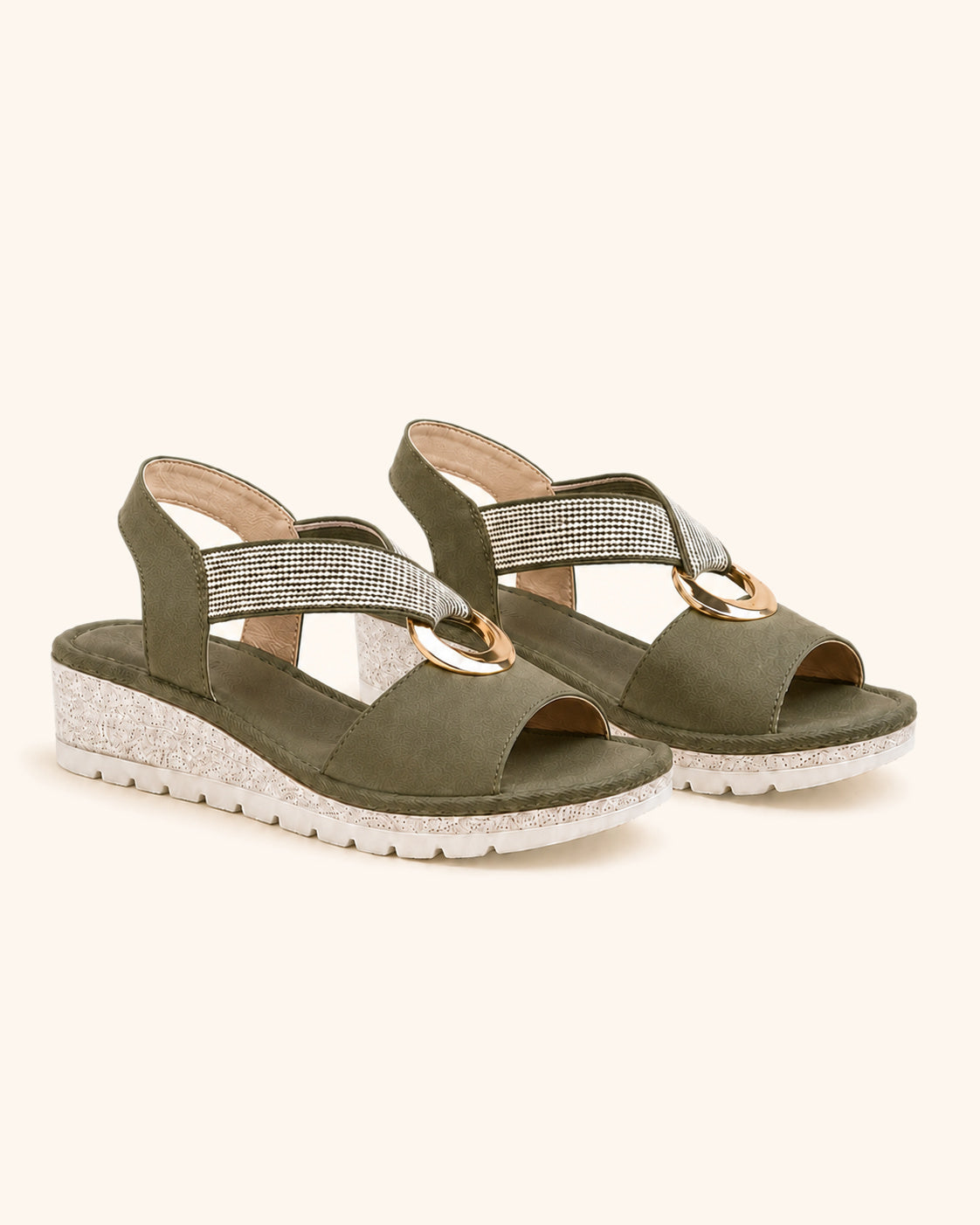 Amelia — Comfortable Sandals with Gold Ring