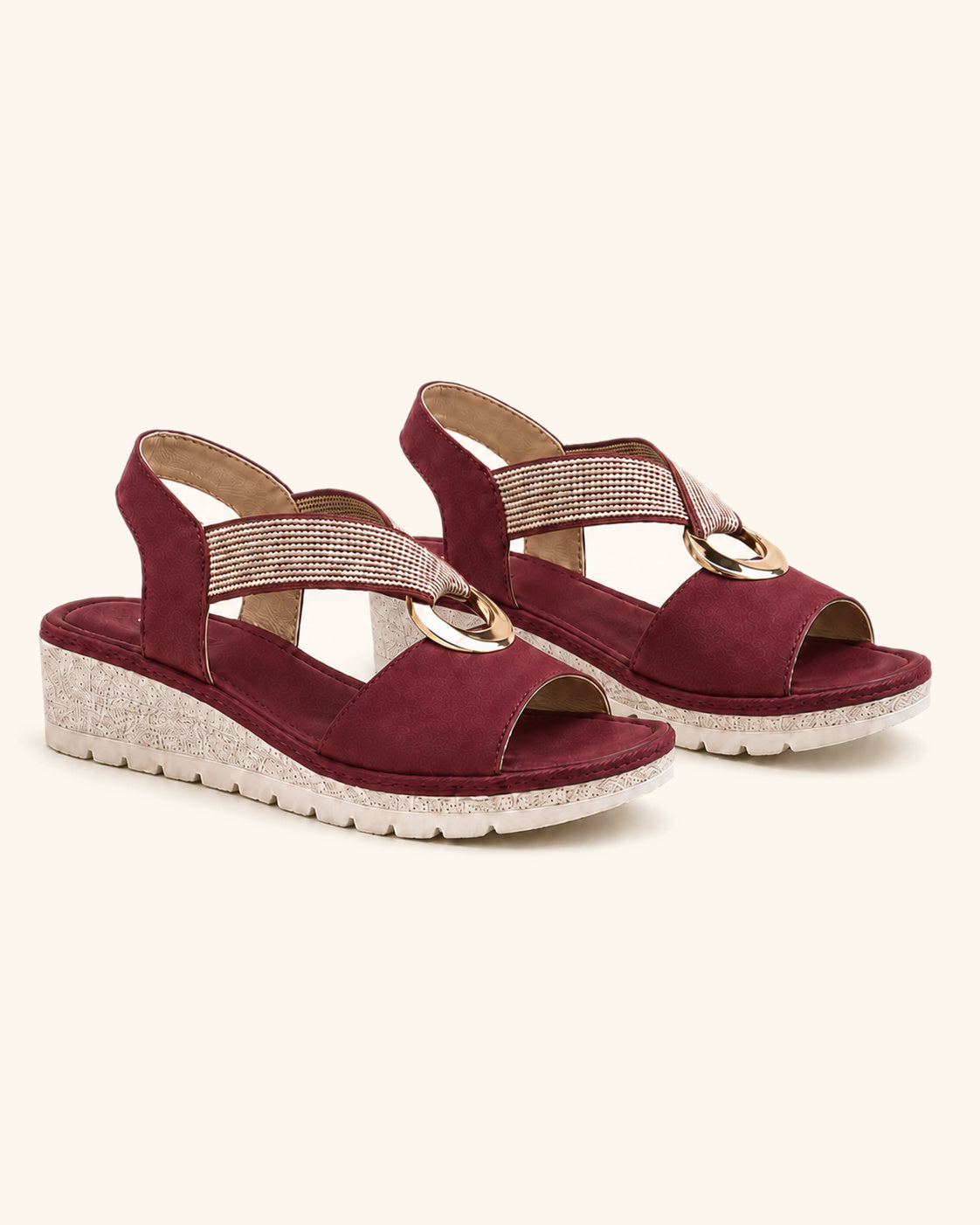 Amelia — Comfortable Sandals with Gold Ring