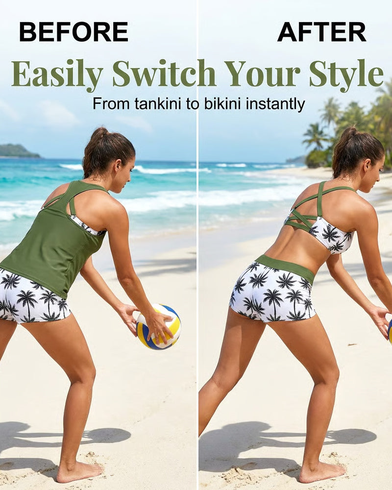 Maren | 3-Piece Tankini Bikini & Cover-Up Set