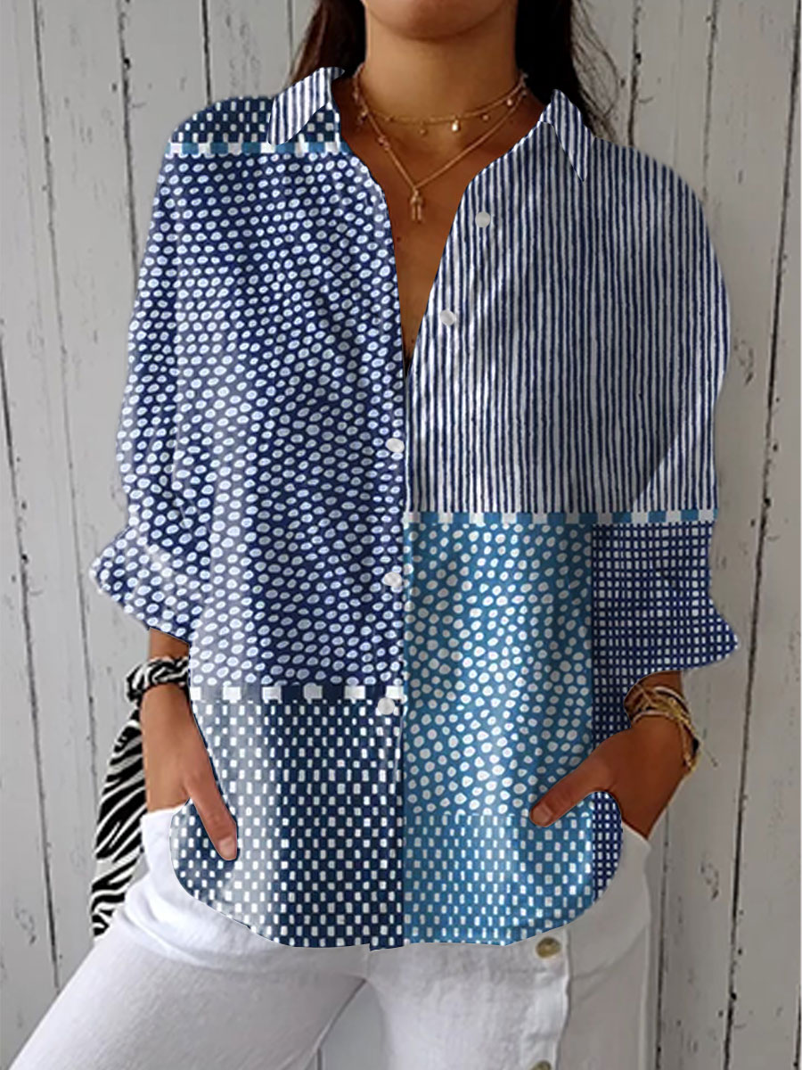 Fiora | Sea Patchwork Blouse