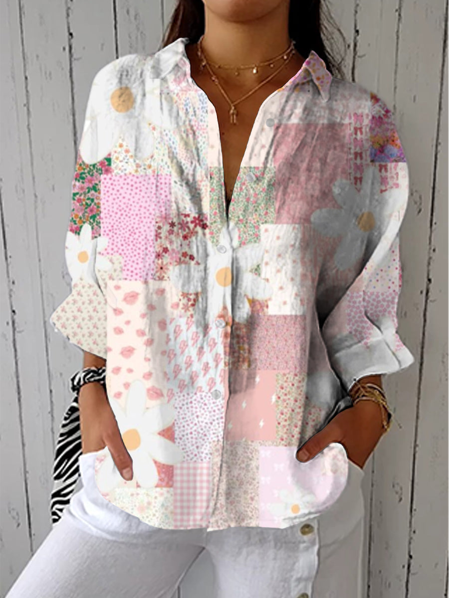 Fanny | Patchwork Peter Pan Collar Blouse
