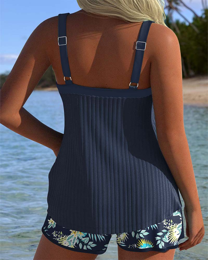 Alice | Floral Print Two-Piece Beach Tankini